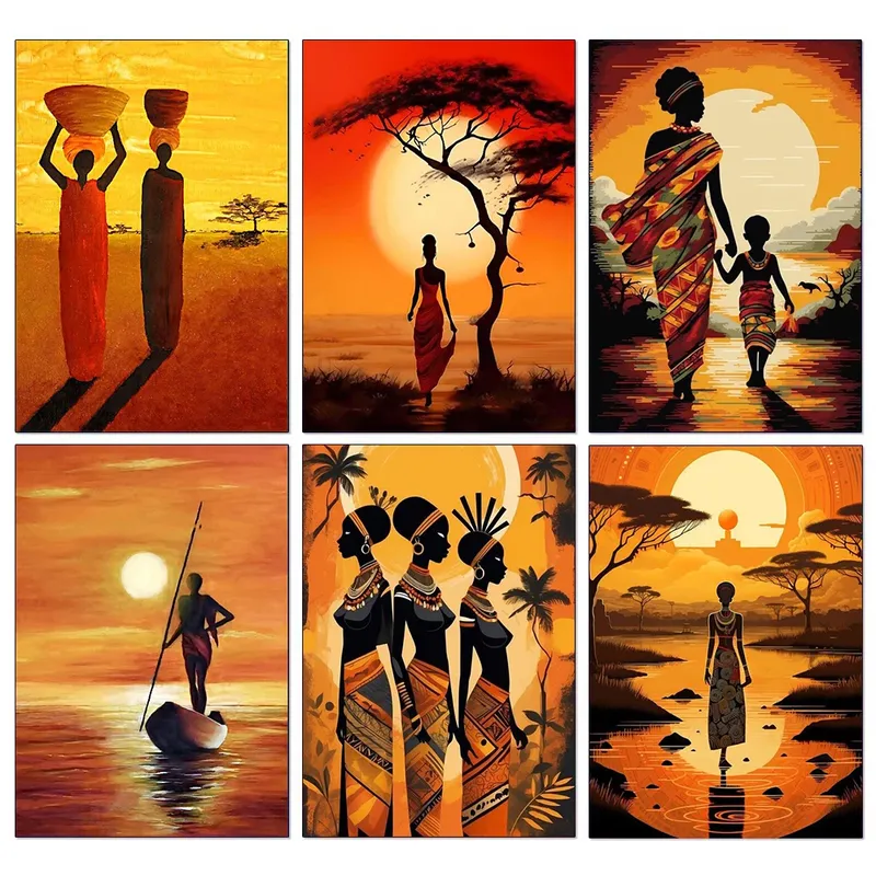 Peinture diamant vie africaine 20 à 50 cm