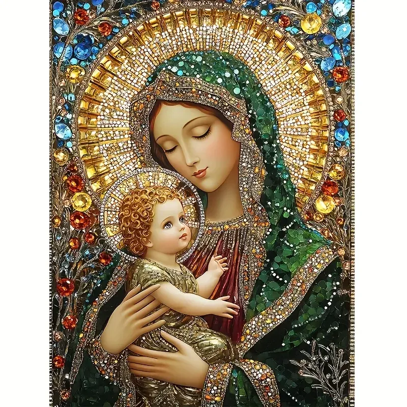 Peinture diamant Vierge et Enfant 20 à 70 cm