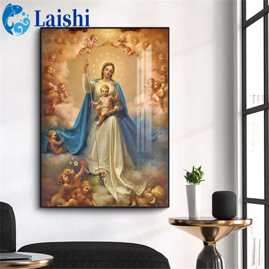 Peinture diamant Vierge et enfants 20 à 65 cm