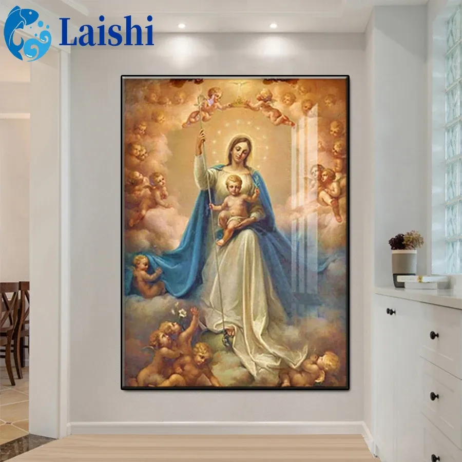 Peinture diamant Vierge et enfants 20 à 65 cm