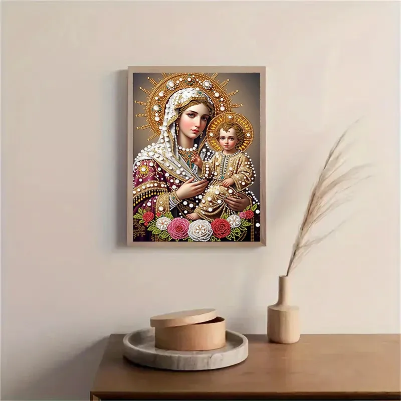 Peinture diamant Vierge Marie 30 x 40 cm