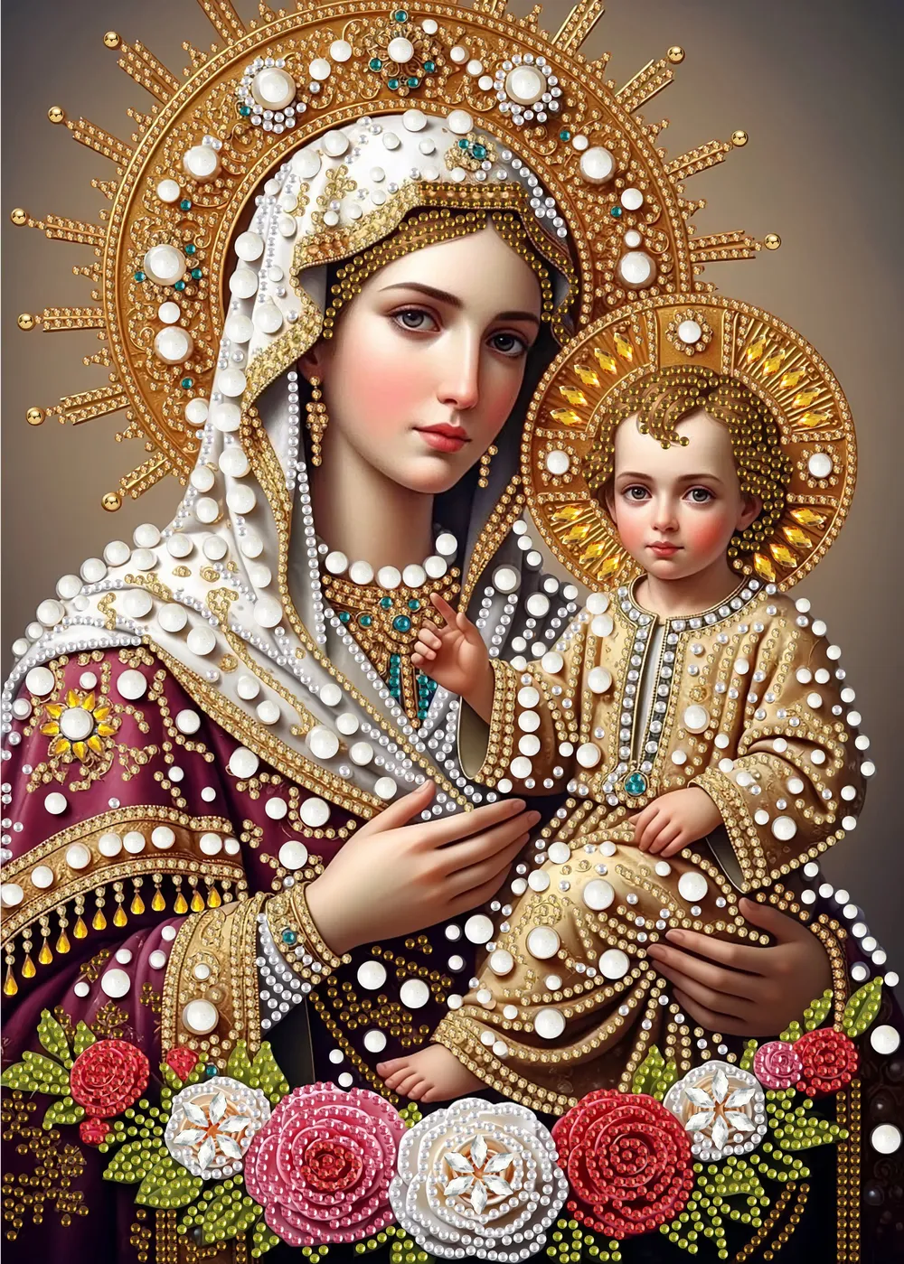 Peinture diamant Vierge Marie 30 x 40 cm