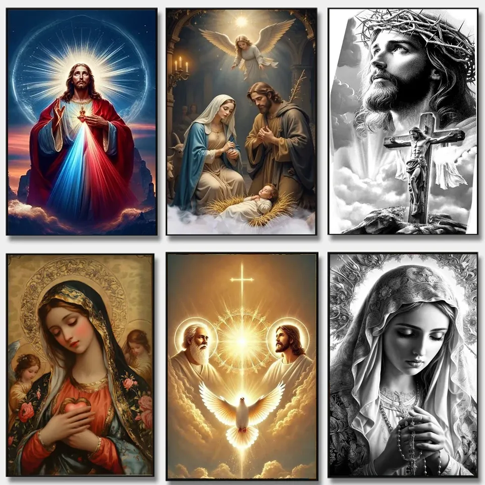 Peinture diamant Vierge Marie Jésus 20 à 70 cm