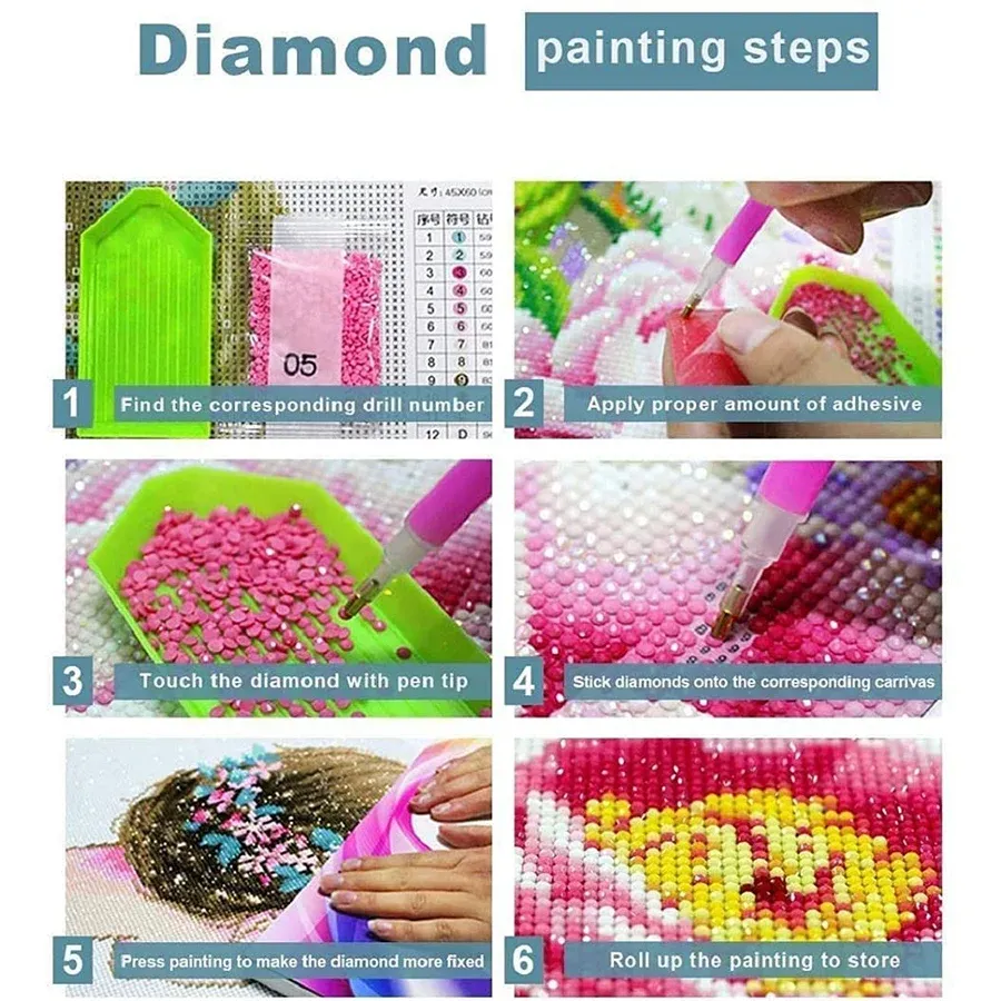Peinture diamant Vierge ronde 20 à 65 cm