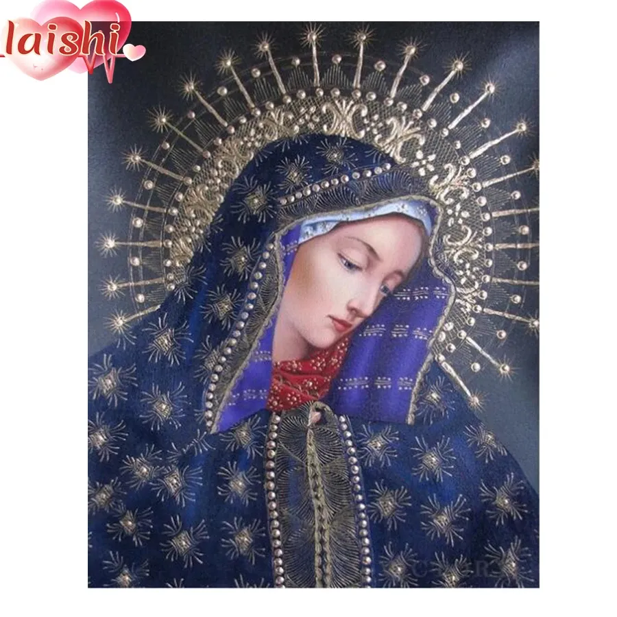 Peinture diamant Vierge ronde 20 à 65 cm