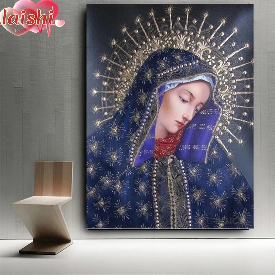 Peinture diamant Vierge ronde 20 à 65 cm