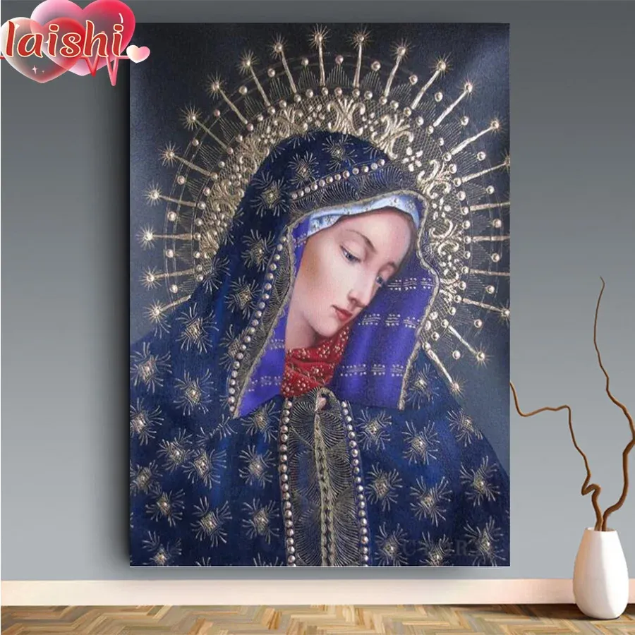 Peinture diamant Vierge ronde 20 à 65 cm