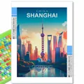 Peinture diamant villes du monde 20x30 à 40x50 cm – Couleur vert (XI-2981)