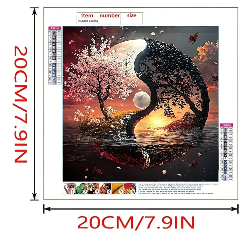 Peinture diamant Yin Yang Taiji 20 à 50 cm