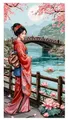 Peinture diamantée kimono japonais 20x40 à 30x60 cm – Couleur HB0082