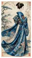 Peinture diamantée kimono japonais 20x40 à 30x60 cm – Couleur HB0086