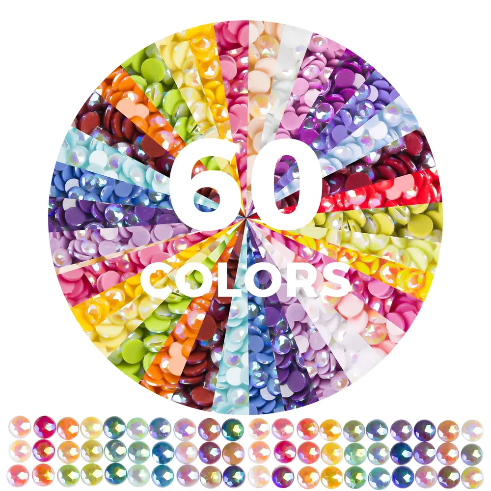 Perles diamant résine 60 couleurs
