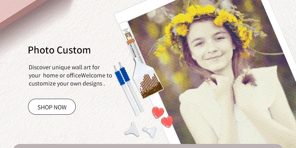 Photo personnalisée peinture diamant 15 à 80 cm