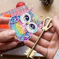 Porte-clés peinture diamant lot de 6 hiboux – 4