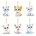 Porte-clés peinture diamant lot de 6 hiboux – Couleur YSQ026
