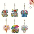 Porte-clés peinture diamant lot de 6 hiboux – Couleur YSQ036