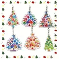 Porte-clés peinture diamant lot de 6 hiboux – Couleur YSQ040