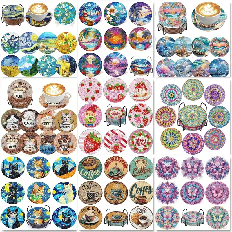Set 8 dessous de verre diamant Van Gogh