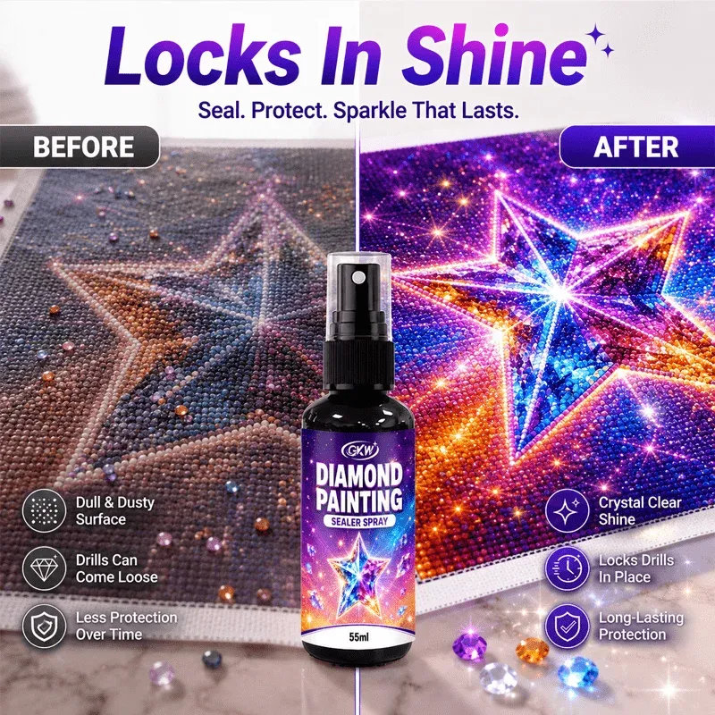 Spray fixation peinture diamant brillant anti-chute