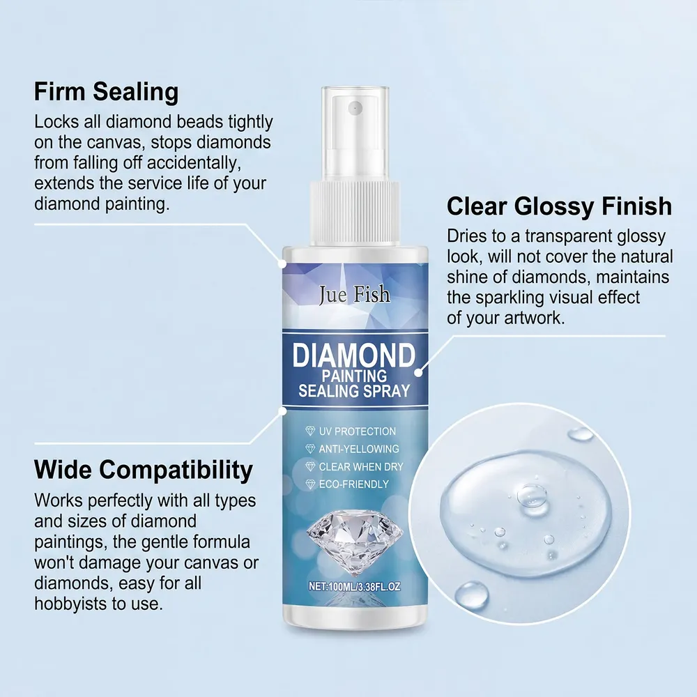 Spray scellant brillant anti-poussière pour peinture diamant