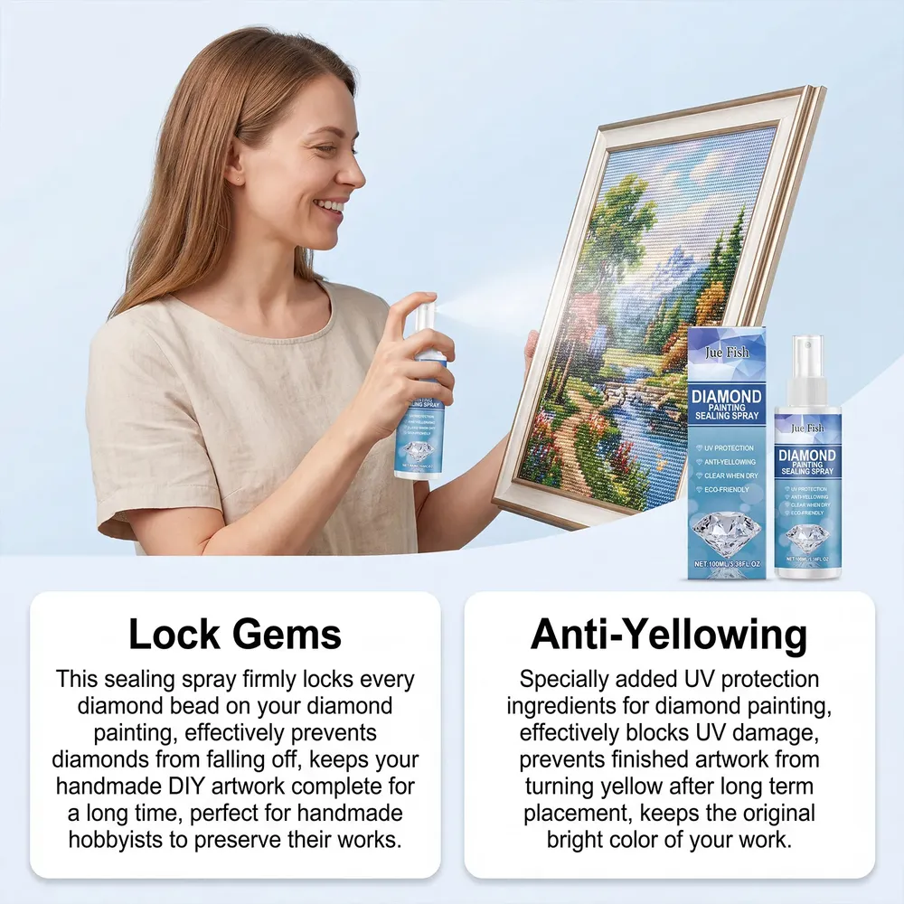 Spray scellant brillant anti-poussière pour peinture diamant