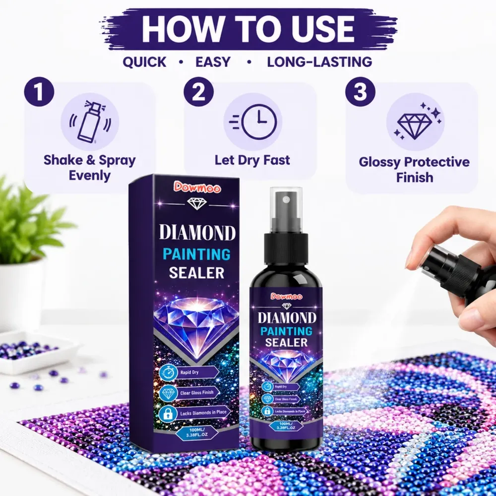 Spray scellant brillant pour peinture diamant 100 ml