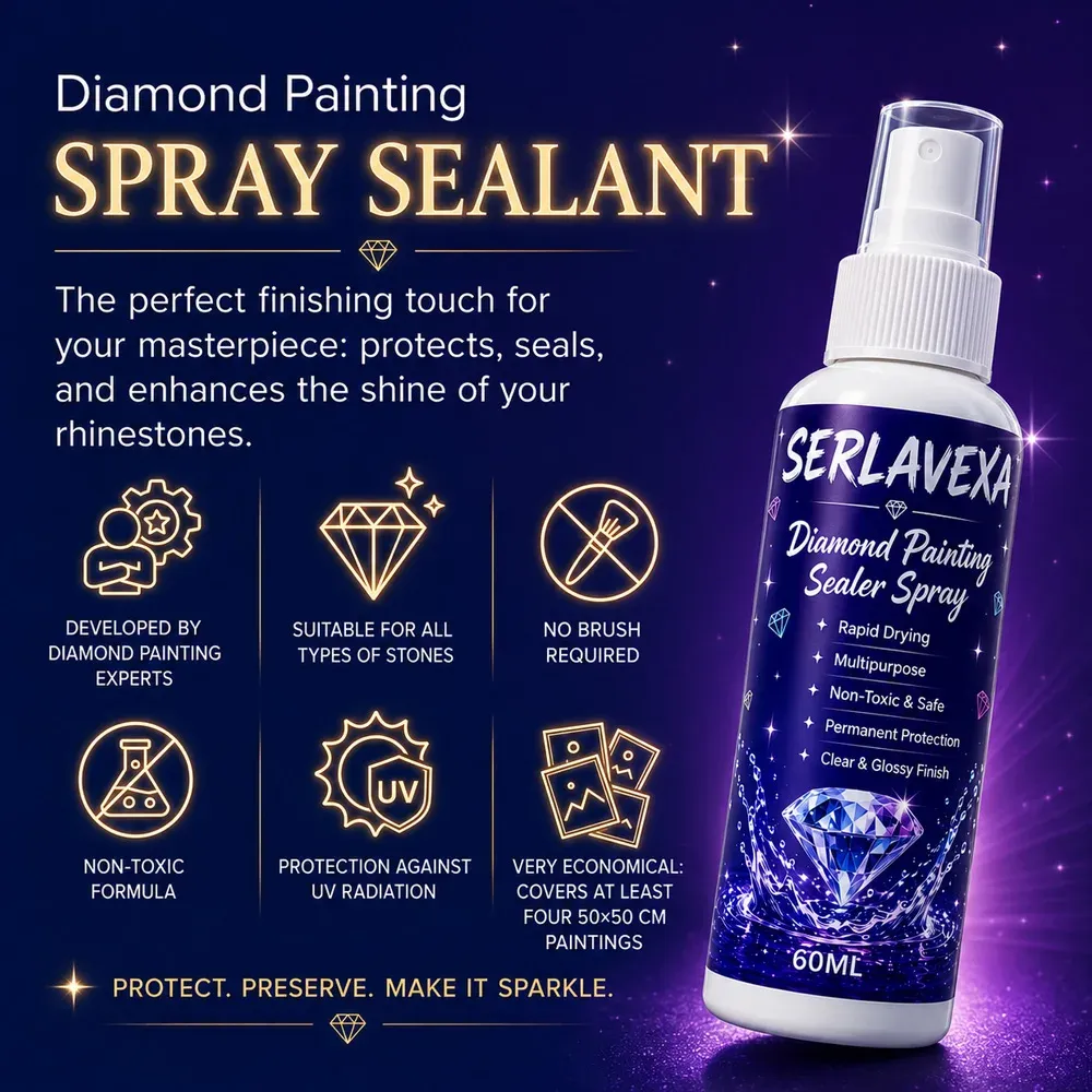Spray scellant brillant pour peinture diamant 60 à 300 ml