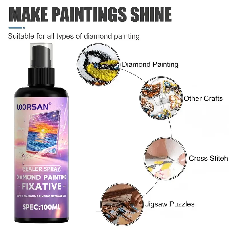 Spray scellant peinture diamant 100 ml finition brillante