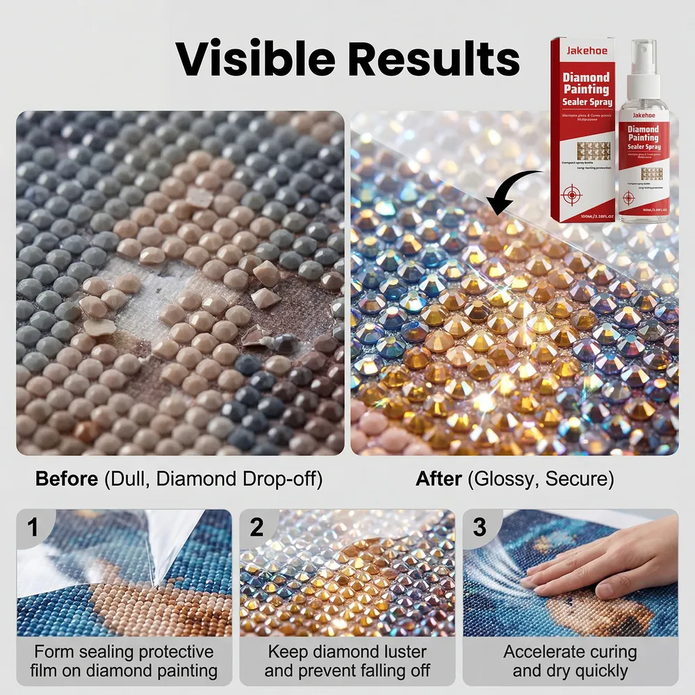 Spray scellant transparent pour peinture diamant préserve brillance