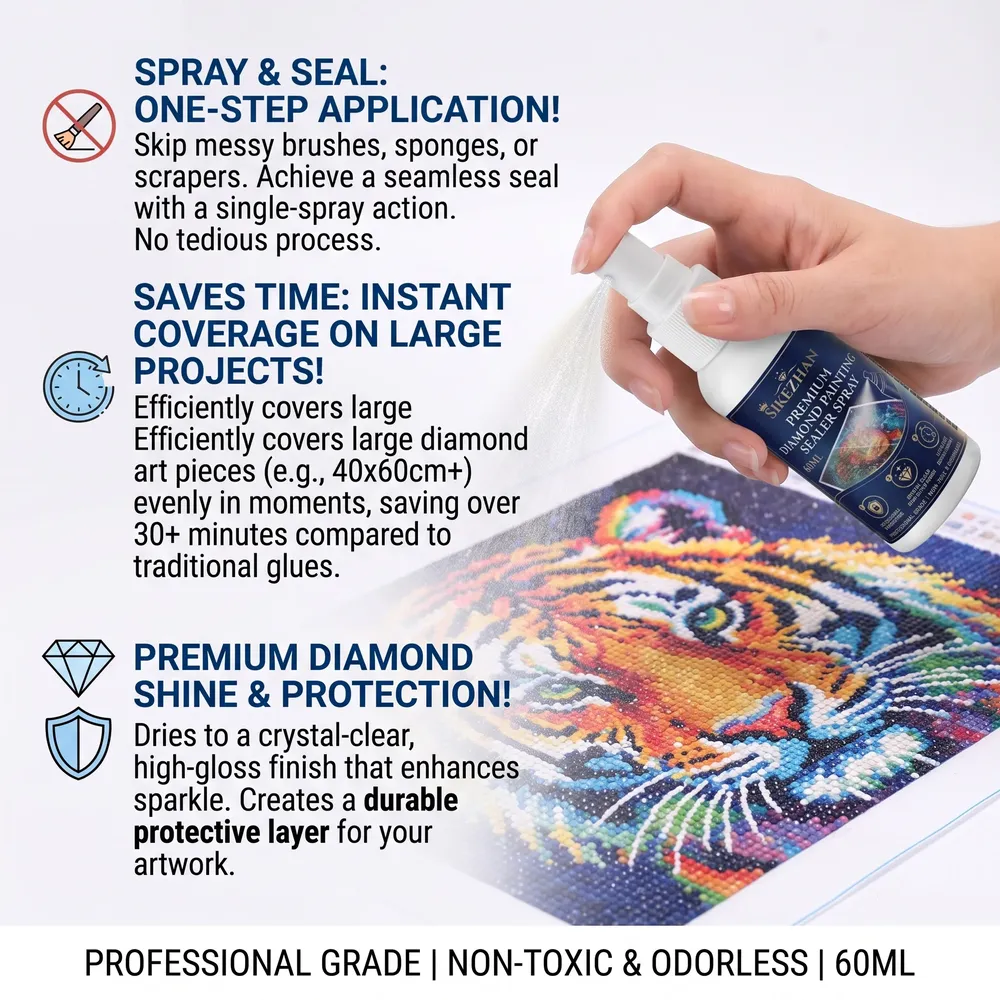 Spray scellement peinture diamant 1 à 6 pièces ultra brillante