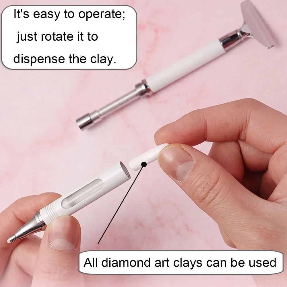 Stylo à cire rotatif rechargeable pour peinture diamant