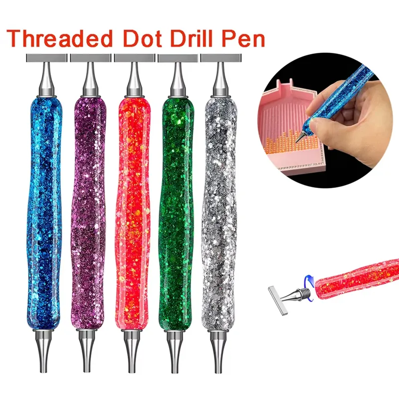Stylo broderie diamant pose de points colorés
