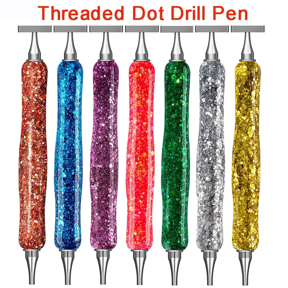 Stylo broderie diamant pose de points colorés