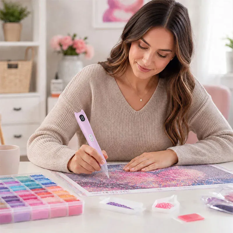 Stylo électrique peinture diamant aspiration et lumière