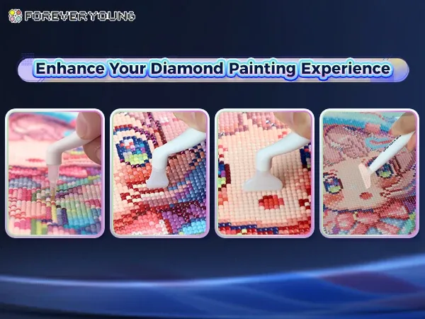 Stylo ergonomique peinture diamant 4 embouts