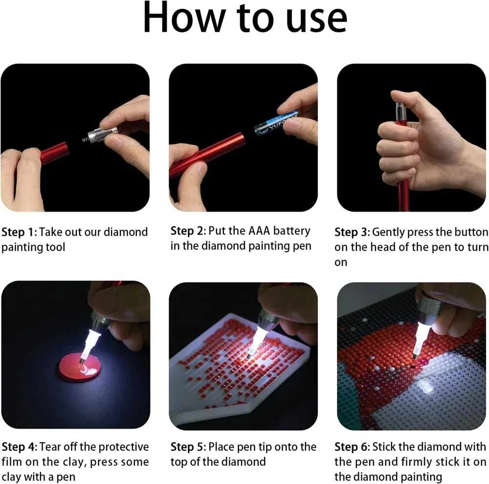Stylo peinture diamant éclairage 1 tête