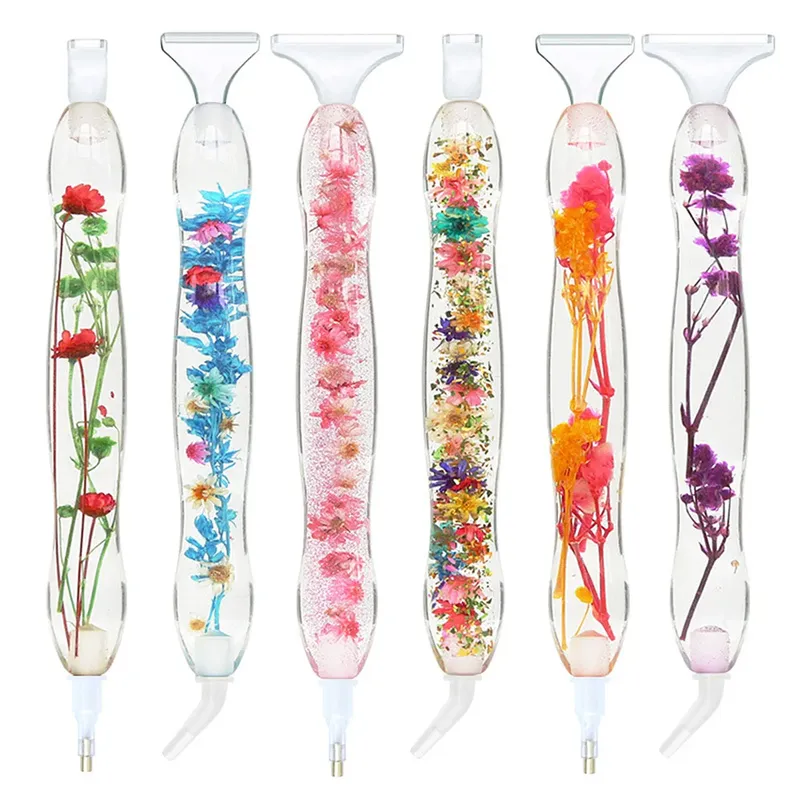 Stylo peinture diamant résine 6 têtes fleur