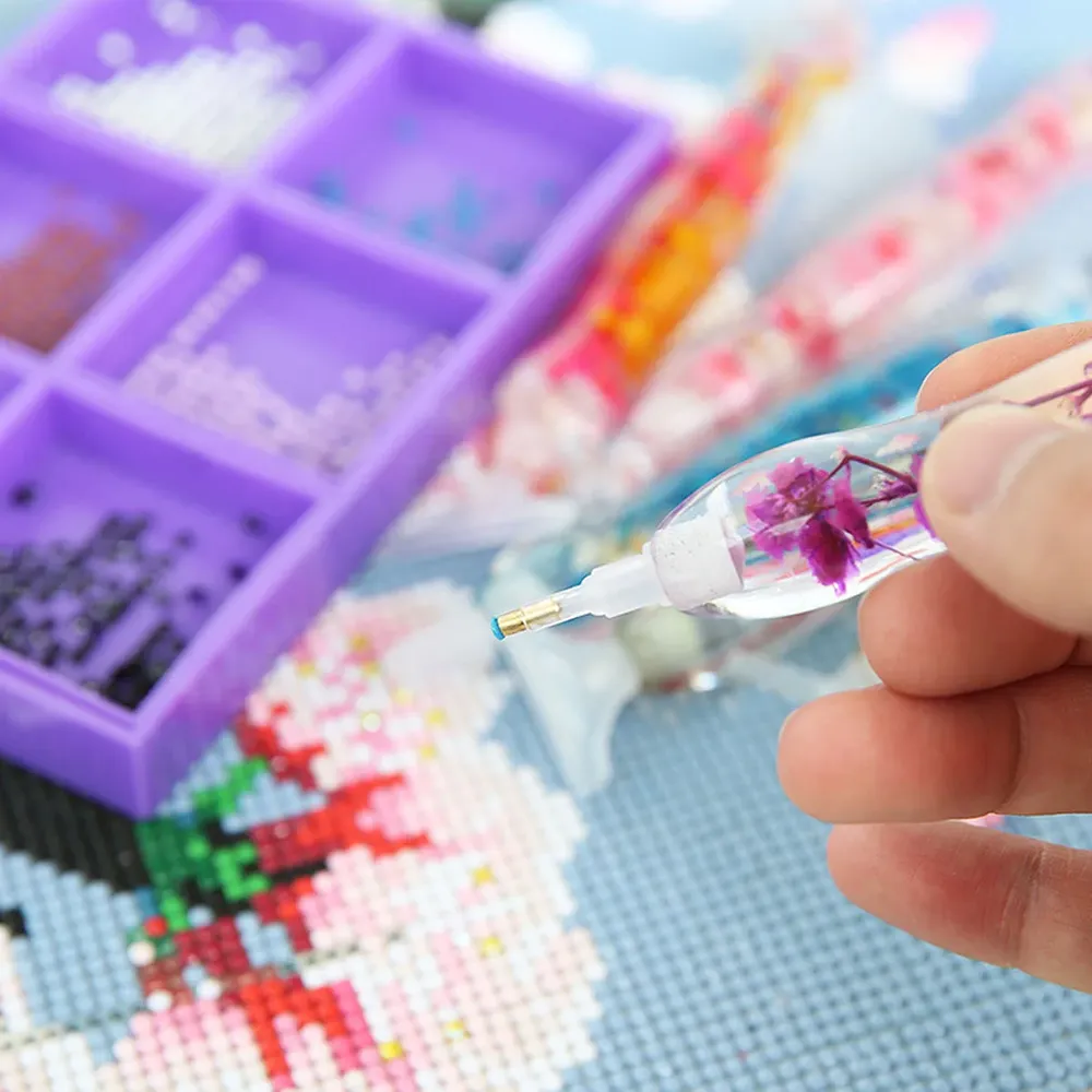 Stylo peinture diamant résine 6 têtes fleur