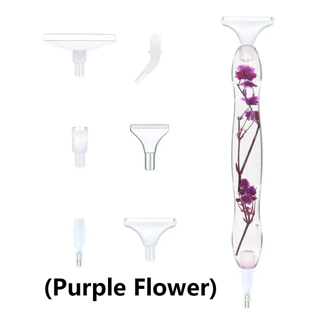 Stylo peinture diamant résine 6 têtes fleur