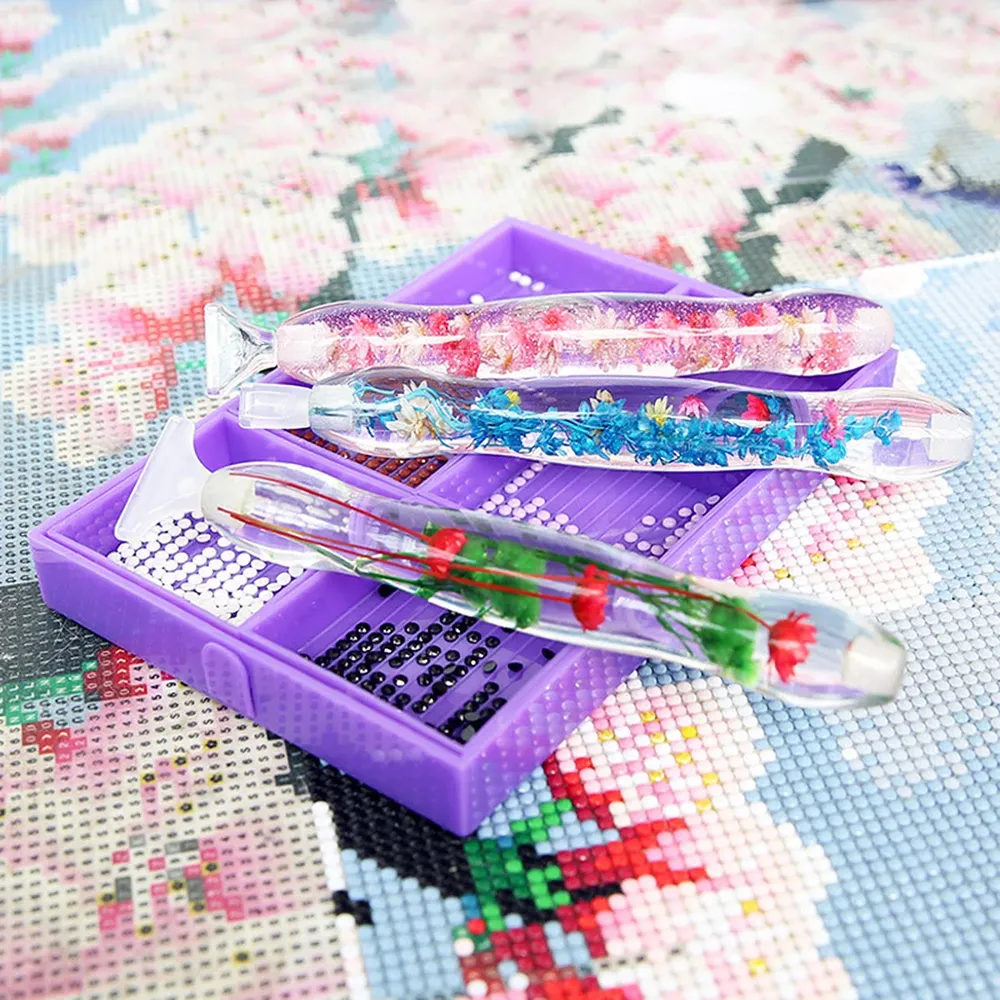 Stylo peinture diamant résine 6 têtes fleur