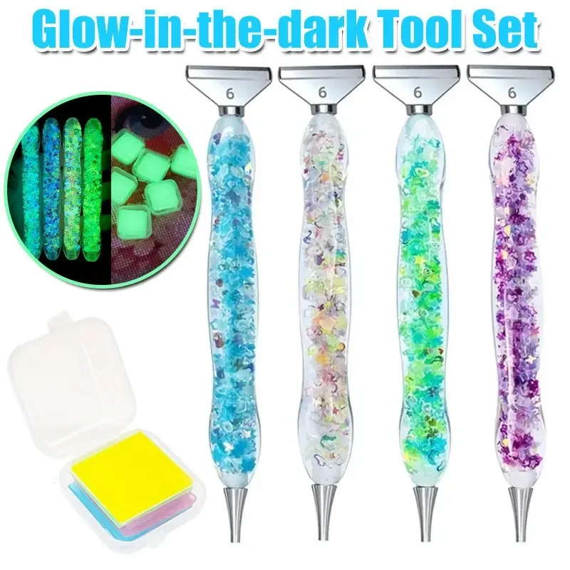 Stylo peinture diamant résine lumineuse 6 têtes