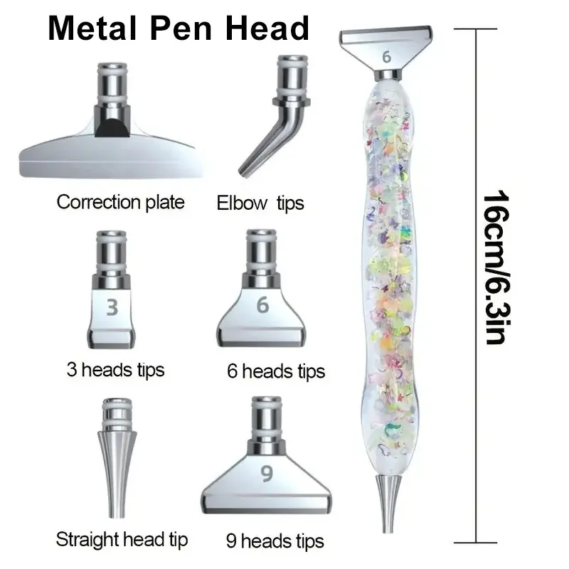 Stylo peinture diamant résine lumineuse 6 têtes