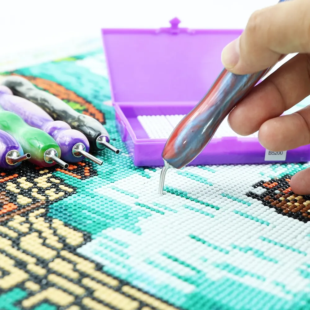 Stylo résine peinture diamant double extrémité