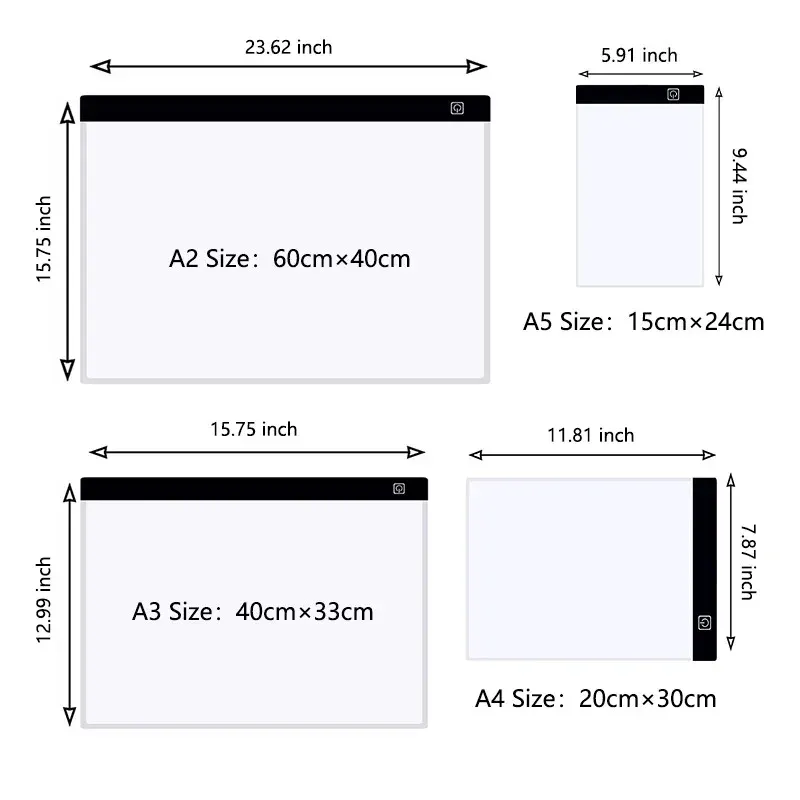 Table lumineuse LED A4 A5 pour peinture diamant