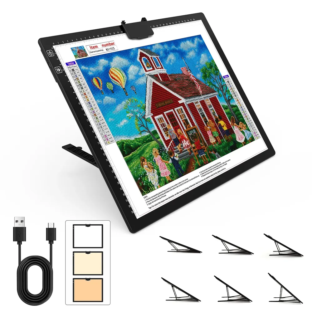 Tablette lumineuse A3 rechargeable pour peinture diamant