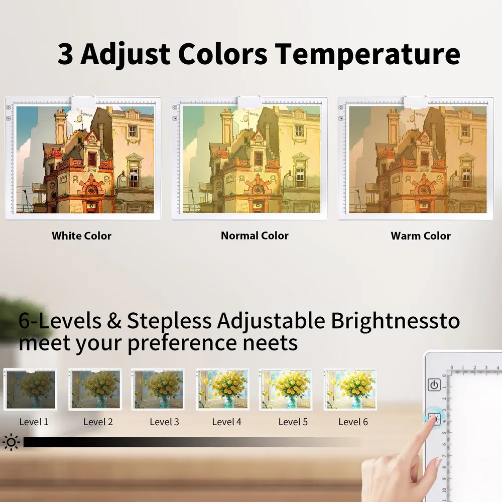 Tablette lumineuse LED A3 rechargeable 6 niveaux de luminosité