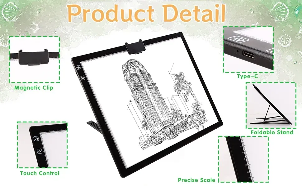 Tablette lumineuse LED A3 rechargeable pour peinture diamant