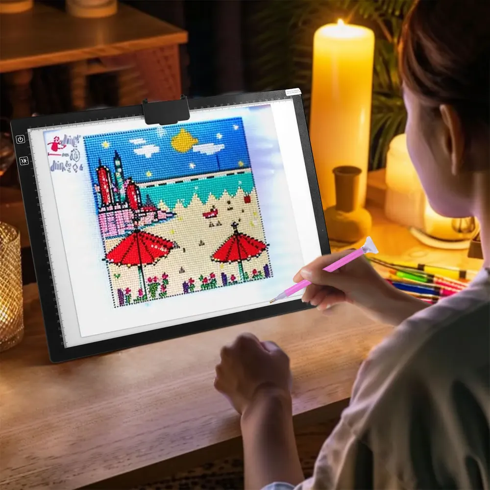 Tablette lumineuse LED A3 réglable avec support pour peinture diamant