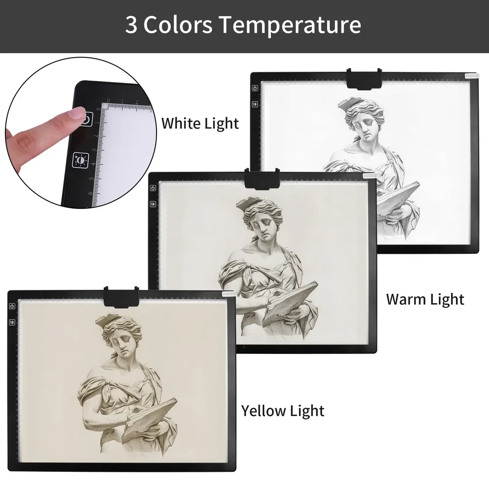 Tablette lumineuse LED A3 réglable avec support pour peinture diamant