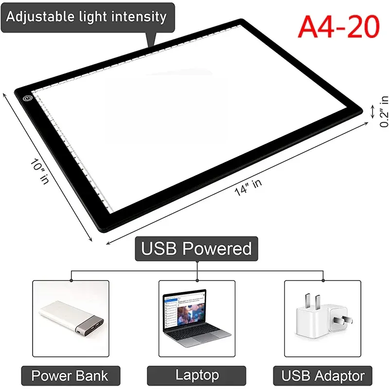 Tablette lumineuse LED A4 A3 A2 pour peinture diamant